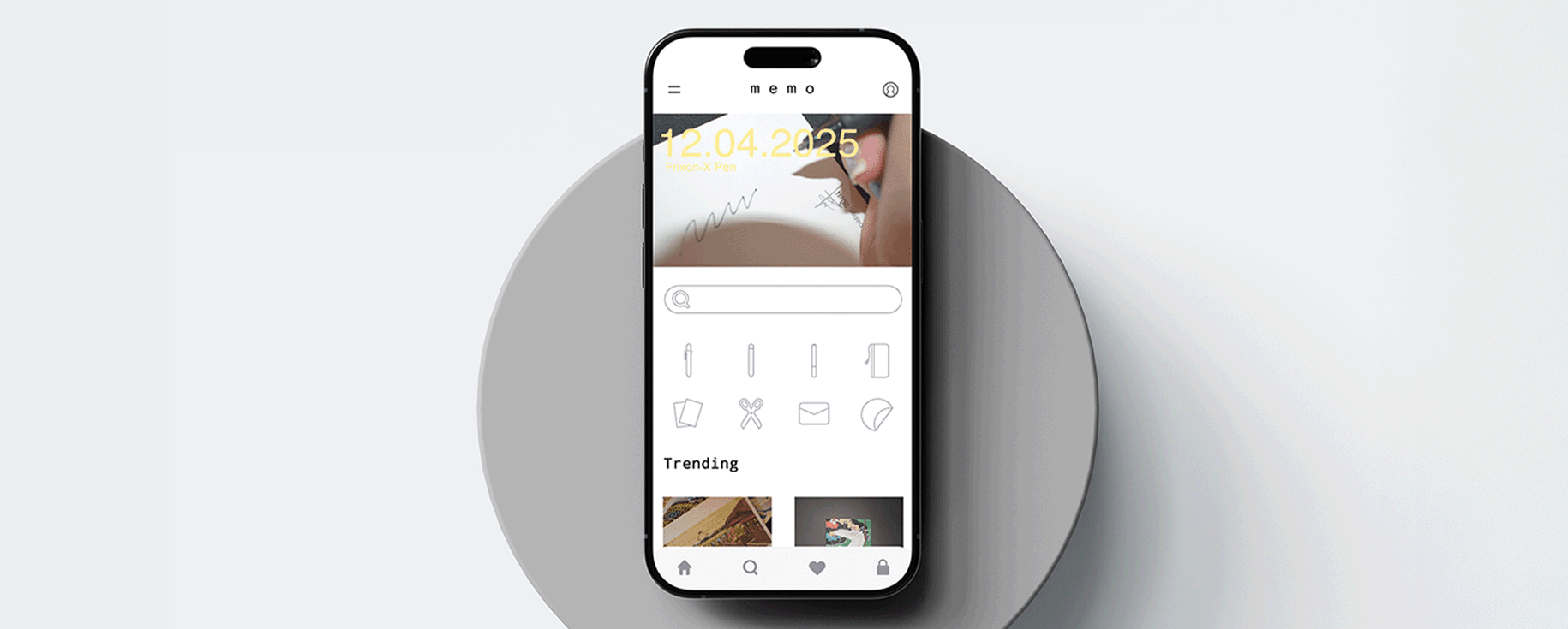 Memo stationery mobile app UX and interface design